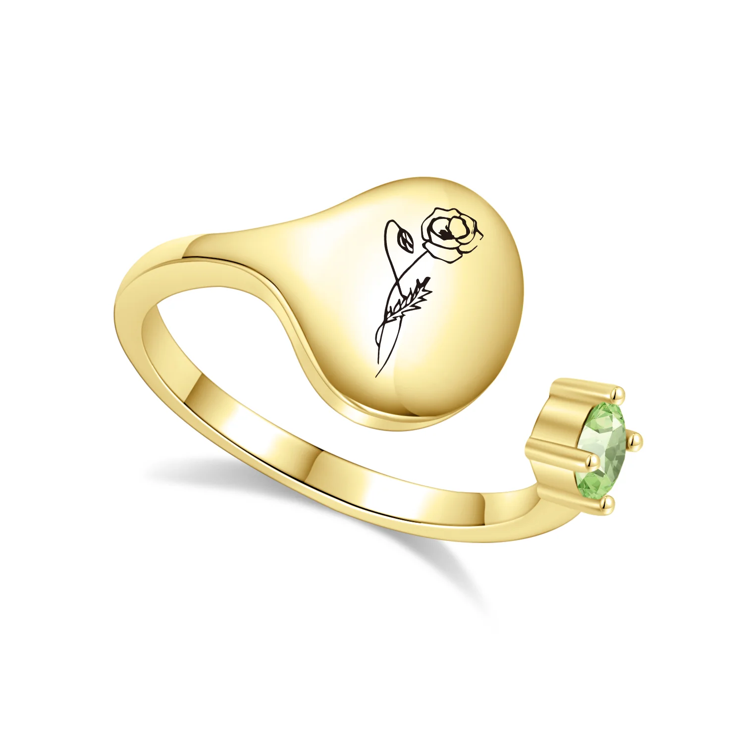 Birth Month Flower and Birthstone Ring - Image 18