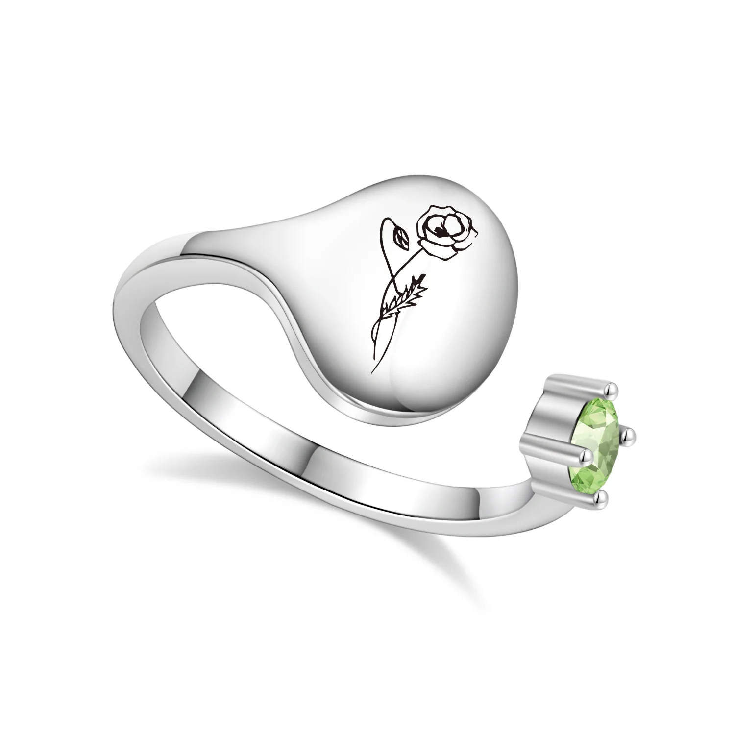 Birth Month Flower and Birthstone Ring - Image 19
