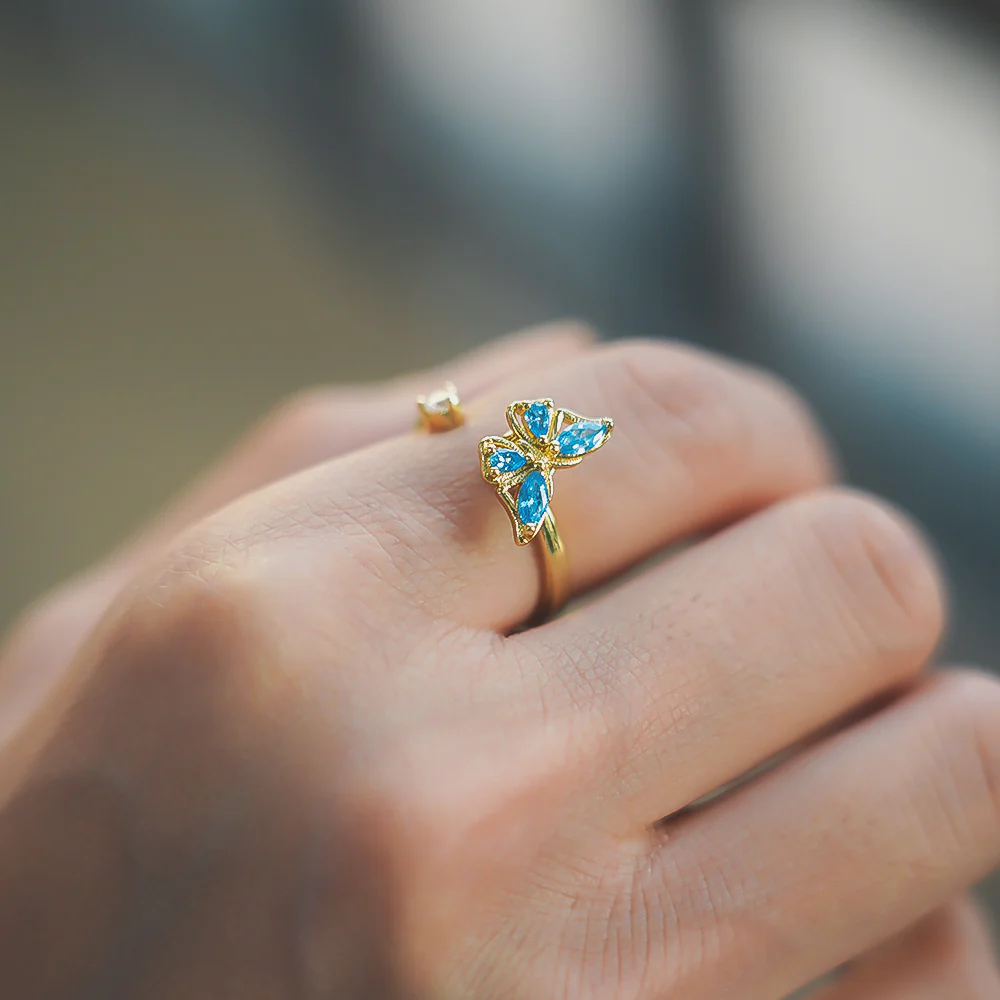 Blue Butterfly Fidget Ring - Image 5