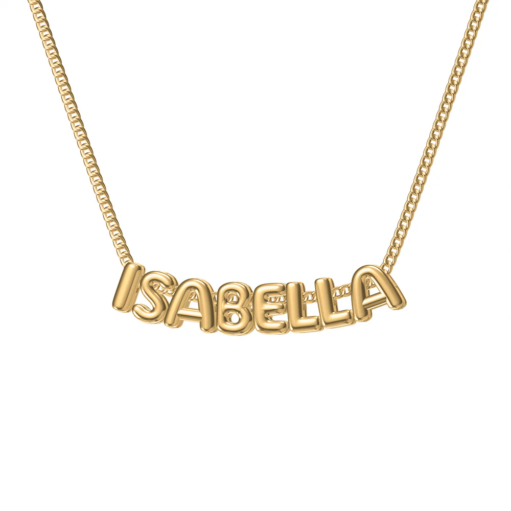 Custom Bubble Letter Necklace - Image 2