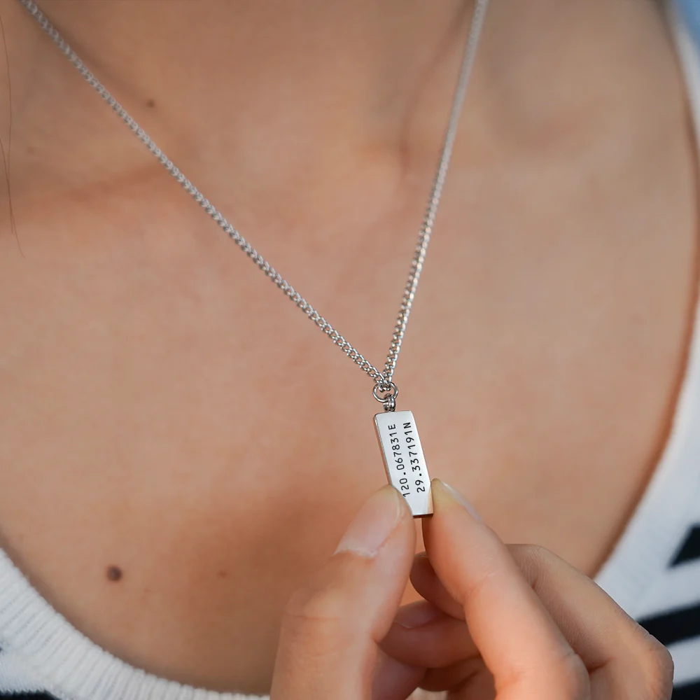 Custom Engraved Minimal Necklace - Image 4