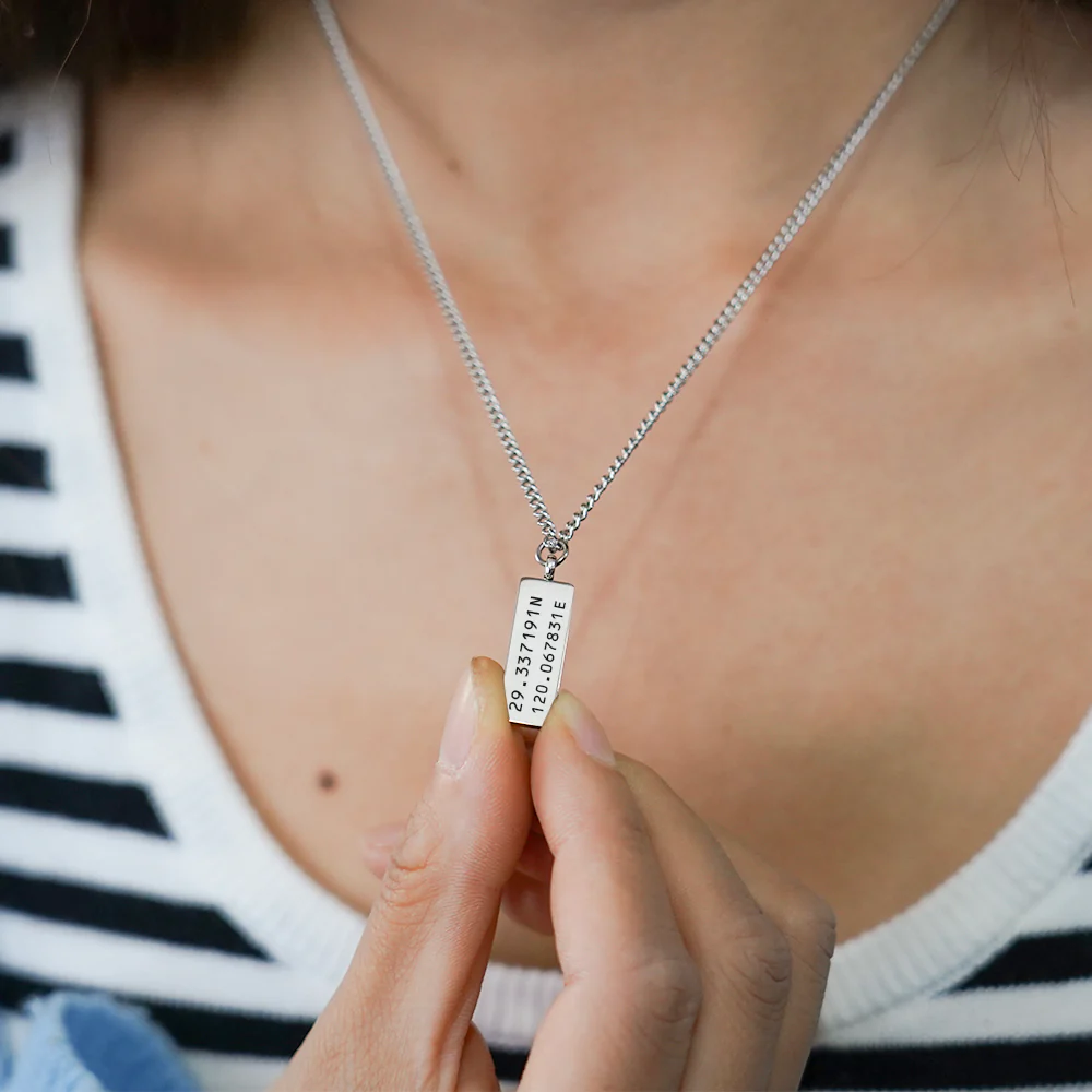 Custom Engraved Minimal Necklace - Image 6