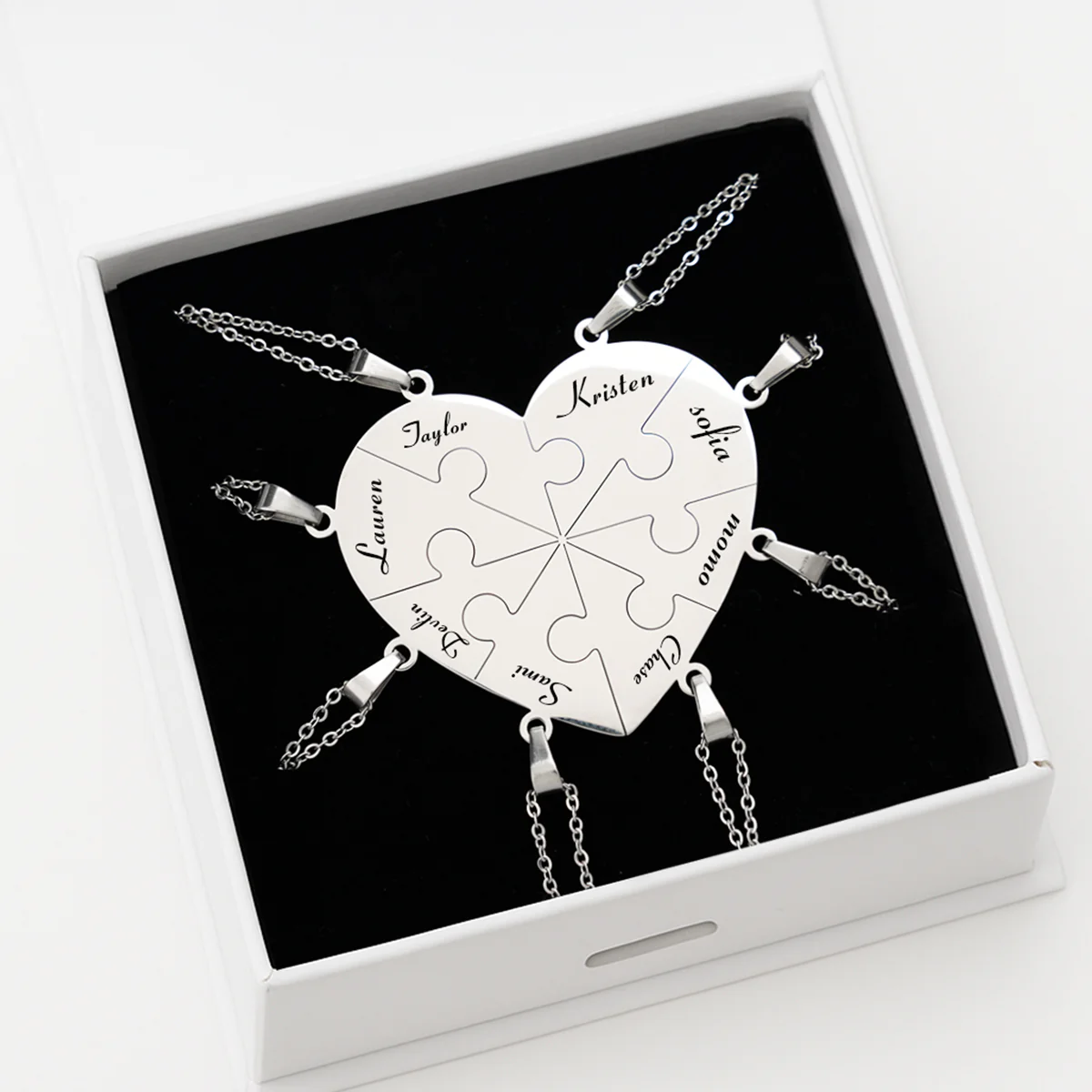 Custom Puzzle Heart Necklace - Image 12
