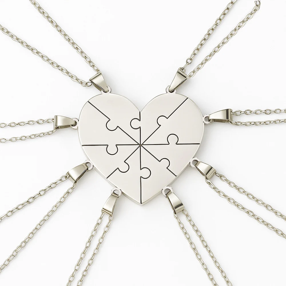 Custom Puzzle Heart Necklace - Image 9