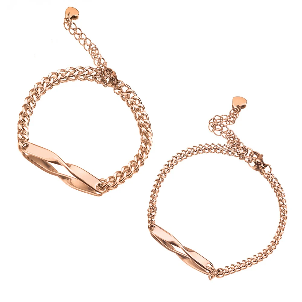 Infinity Engraved Bracelet Set - Image 3
