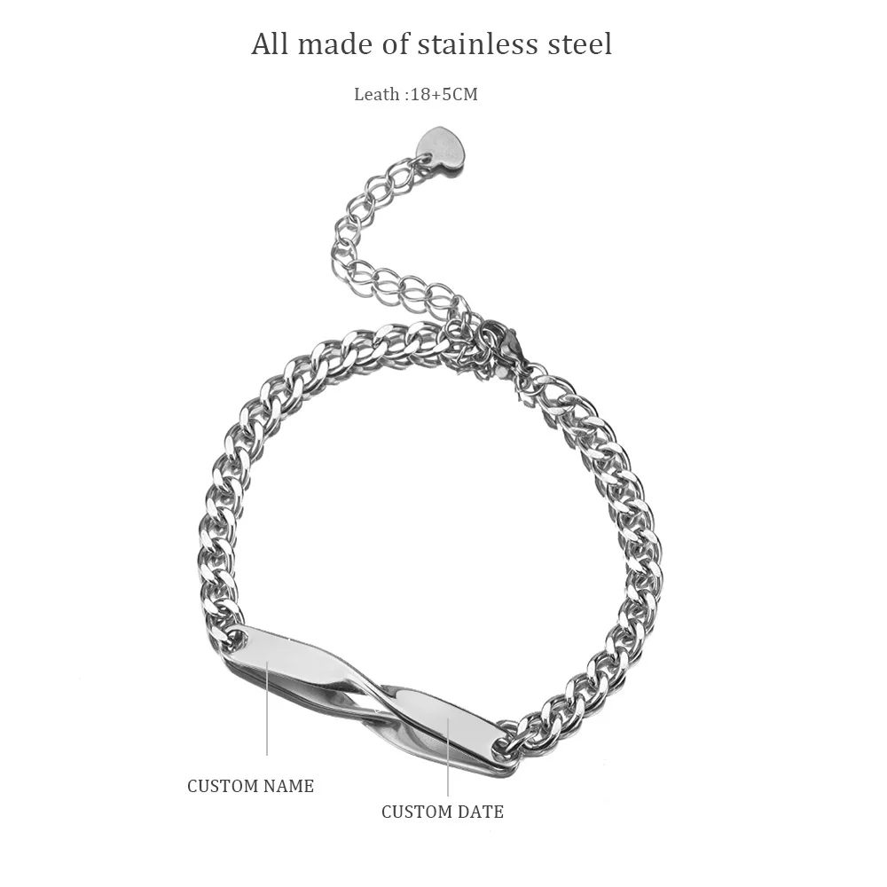 Infinity Engraved Bracelet Set - Image 6