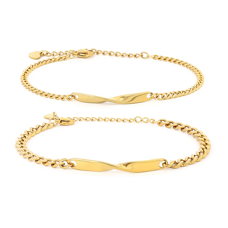 Infinity Engraved Bracelet Set