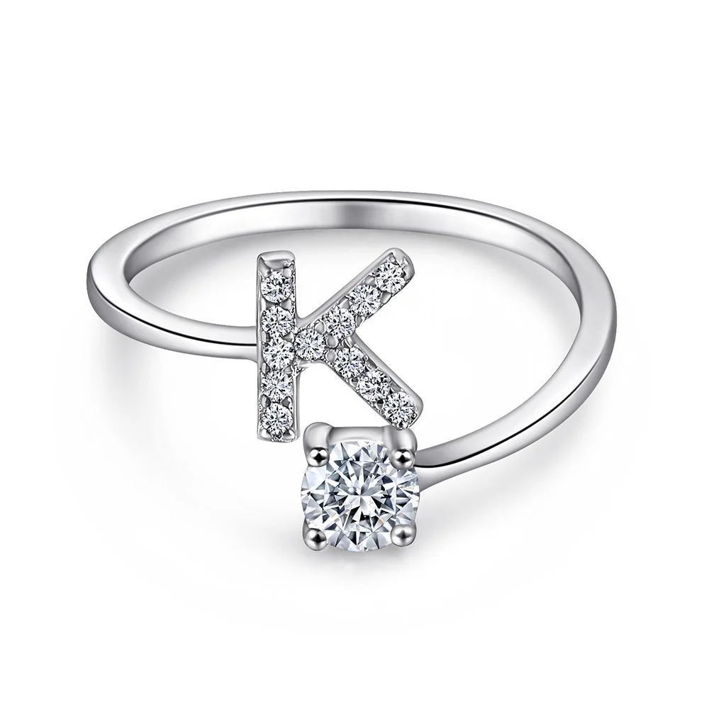 Initial Sterling Silver Ring - Image 11