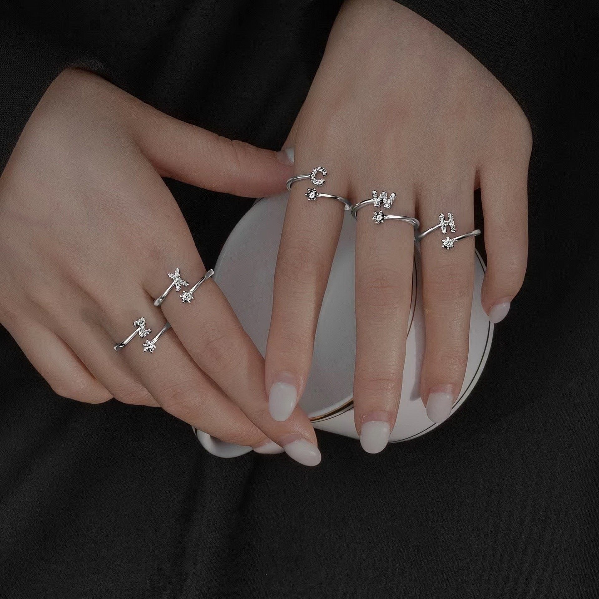 Initial Sterling Silver Ring - Image 27