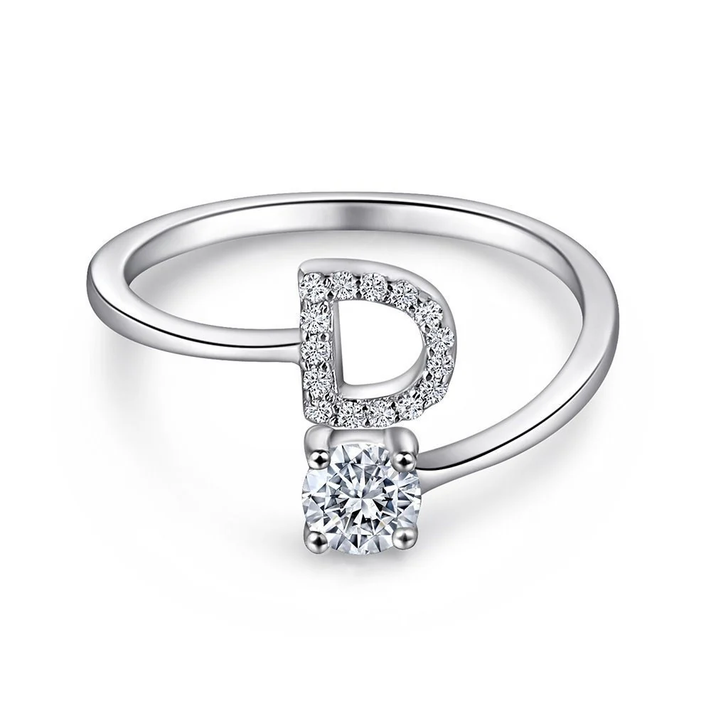 Initial Sterling Silver Ring - Image 4