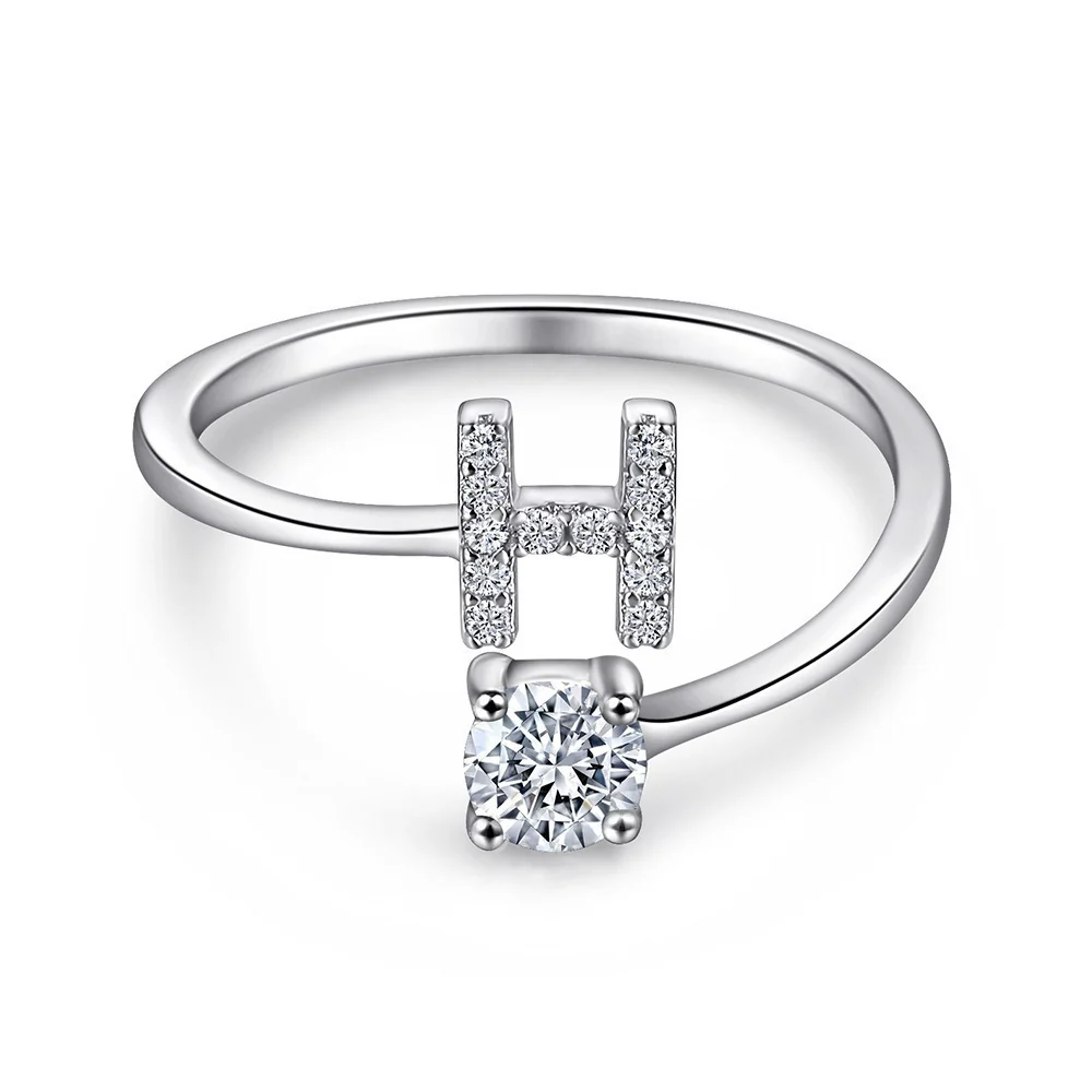 Initial Sterling Silver Ring - Image 8
