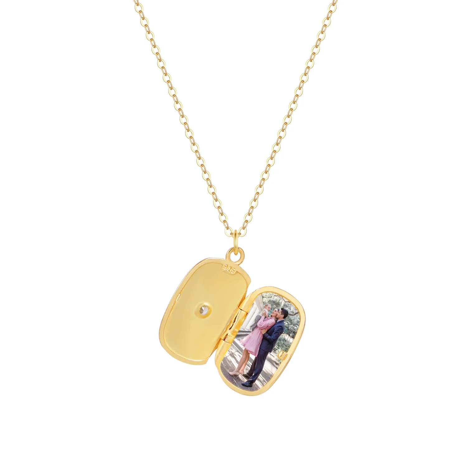 Isabella Rectangle Locket Necklace - Image 4