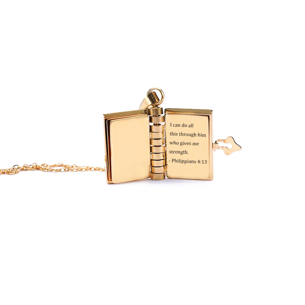 Personalized Book Locket Necklace - Image 5