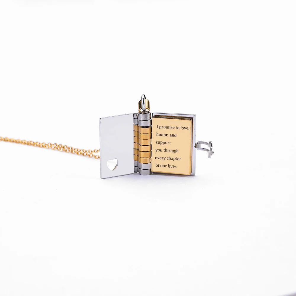 Personalized Book Locket Necklace - Image 6