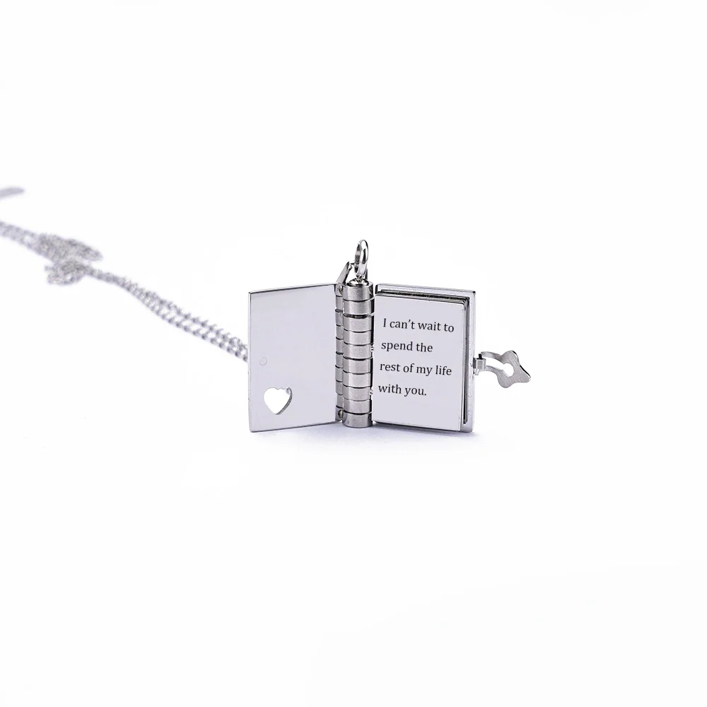 Personalized Book Locket Necklace - Image 7