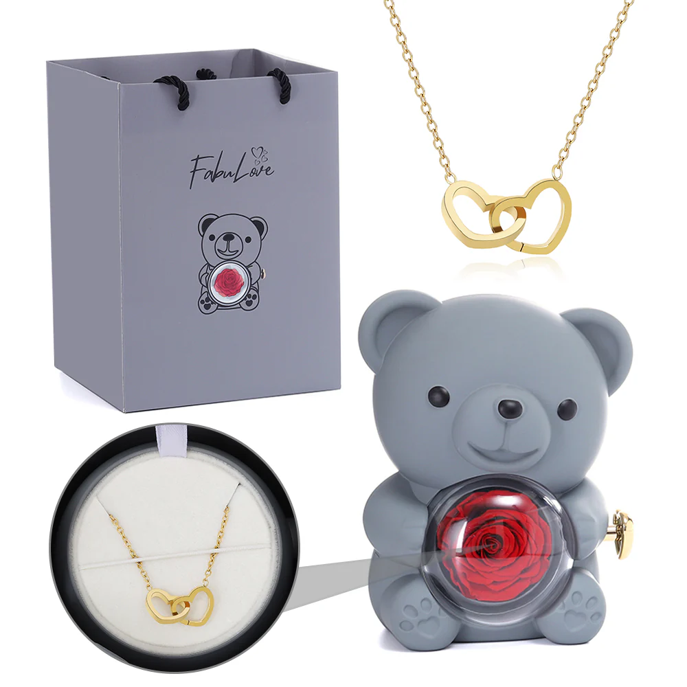 Eternal Rose Bear - W/ Engraved Necklace - Image 13