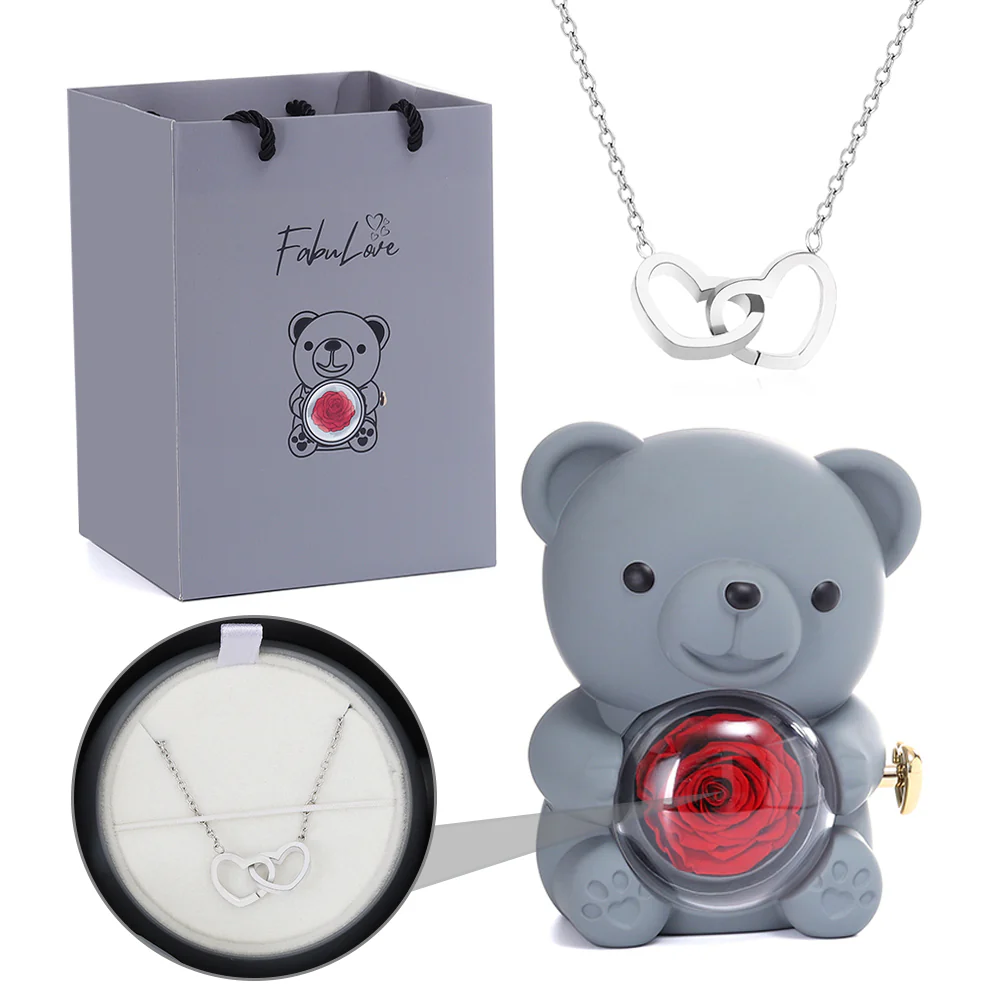 Eternal Rose Bear - W/ Engraved Necklace - Image 14