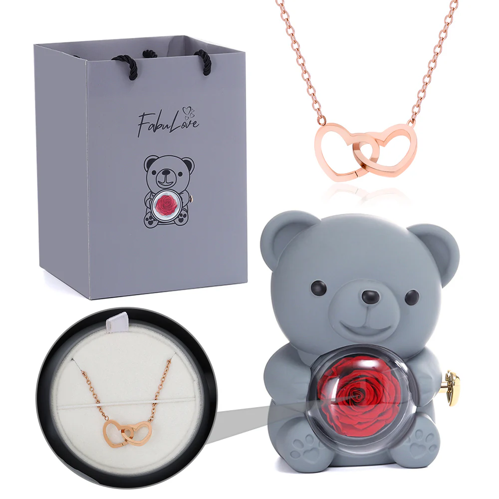 Eternal Rose Bear - W/ Engraved Necklace - Image 15