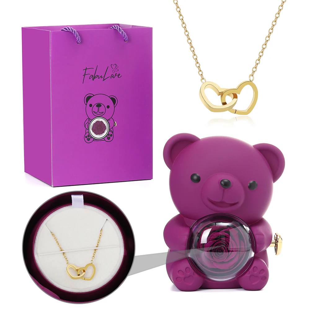 Eternal Rose Bear - W/ Engraved Necklace - Image 16