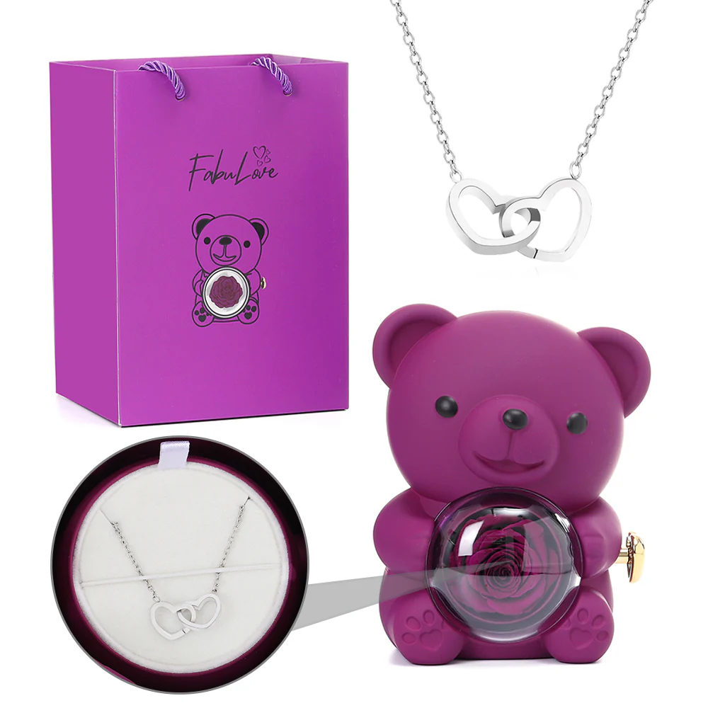 Eternal Rose Bear - W/ Engraved Necklace - Image 17