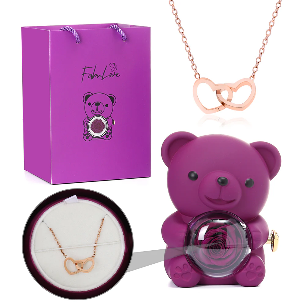Eternal Rose Bear - W/ Engraved Necklace - Image 18