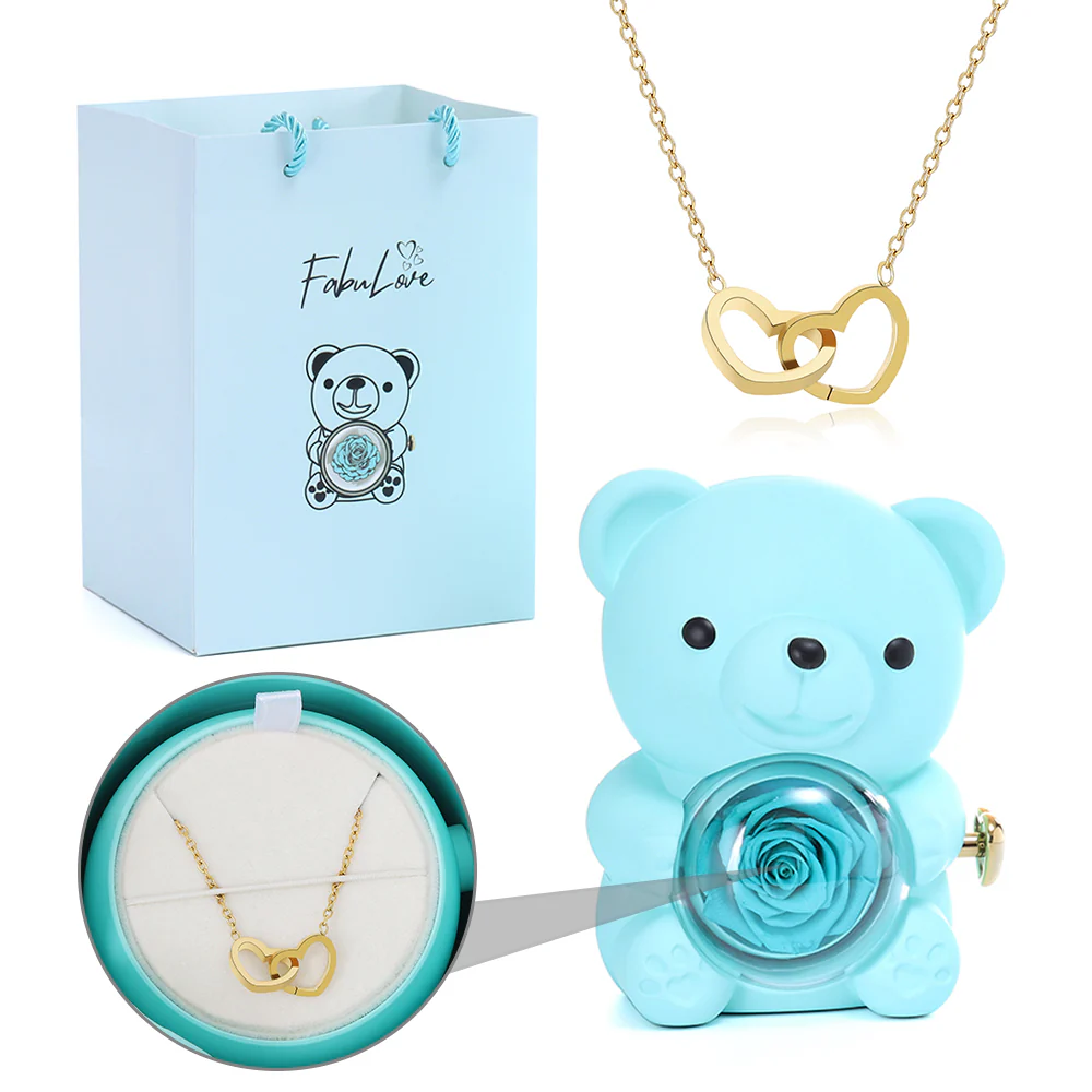 Eternal Rose Bear - W/ Engraved Necklace - Image 4
