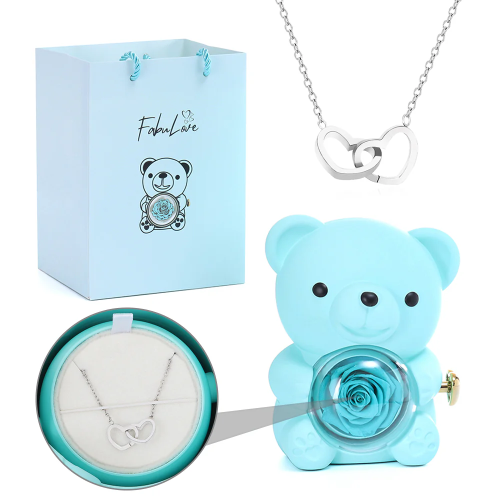 Eternal Rose Bear - W/ Engraved Necklace - Image 5
