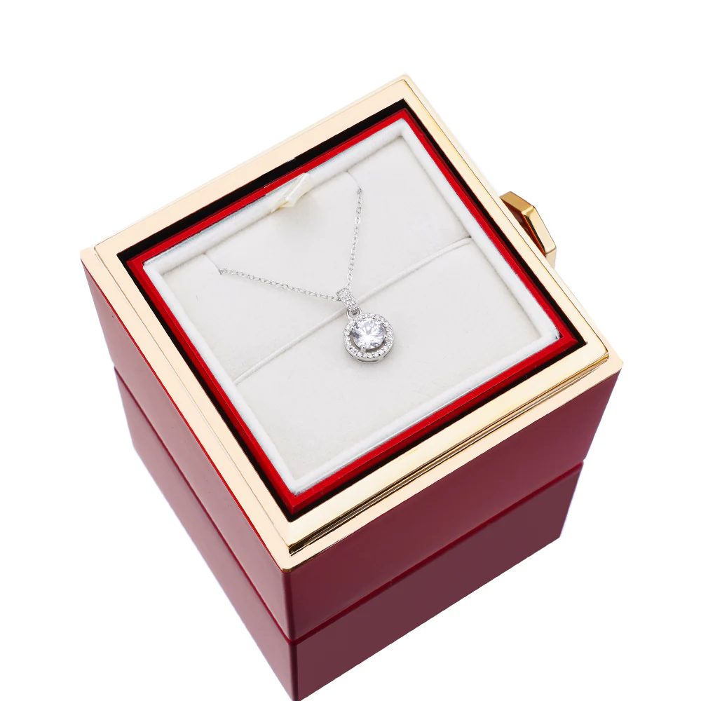 Eternal Rose Box - W/ S925 Necklace & Real Rose - Image 3